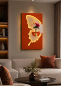 Tableau Mural LED Design Moderne avec Étagère et Vase – Élégance & Lumière ( REF-004 )