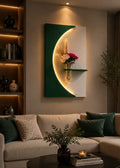 Tableau Mural LED Design Moderne avec Étagère et Vase – Élégance & Lumière ( REF-005 )